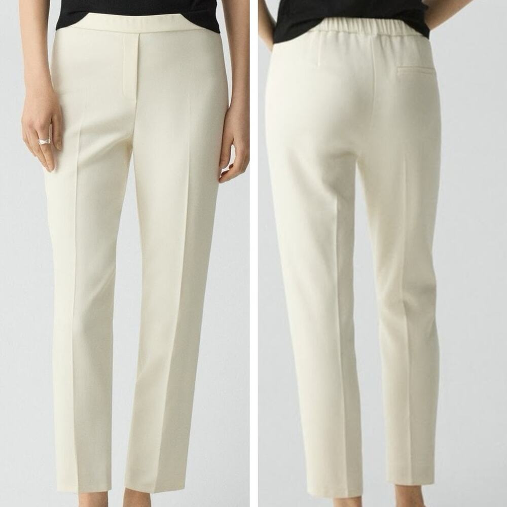 Theory Cream Ankle Cropped Dress Pants